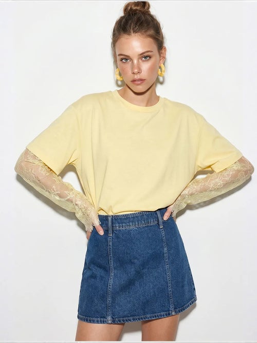 T-shirt femme oversize à col rond lucci - Kiabi T-shirt femme oversize à col rond lucci - Kiabi