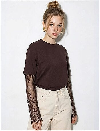 T-shirt femme oversize à col rond lucci