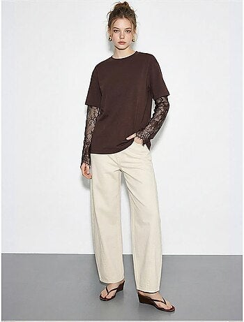 T-shirt femme oversize à col rond lucci