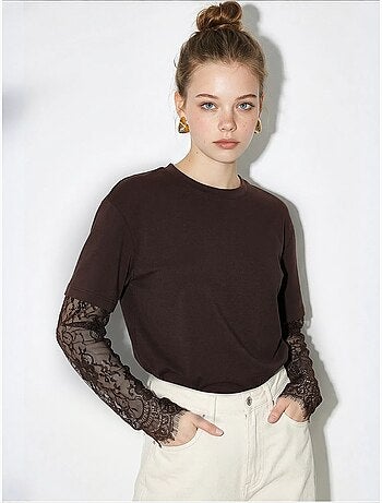 T-shirt femme oversize à col rond lucci