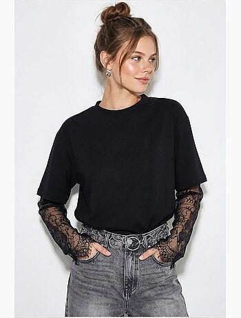 T-shirt femme oversize à col rond lucci