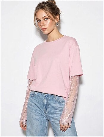 T-shirt femme oversize à col rond lucci