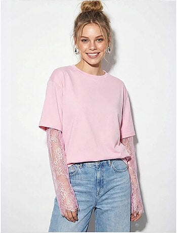 T-shirt femme oversize à col rond lucci