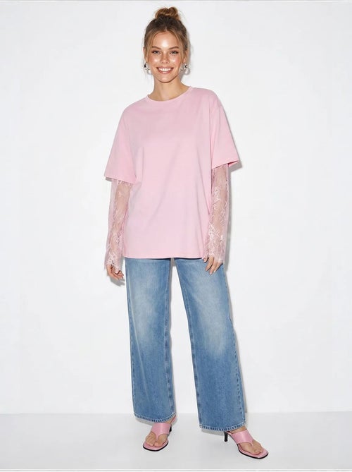 T-shirt femme oversize à col rond lucci - Kiabi T-shirt femme oversize à col rond lucci - Kiabi