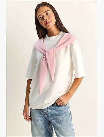 T-shirt femme oversize à col rond lucci