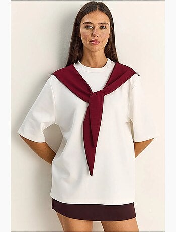 T-shirt femme oversize à col rond lucci
