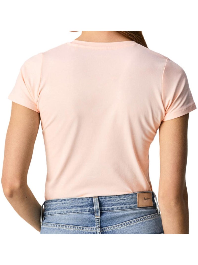 T-shirt femme pepe jeans Peche - Kiabi
