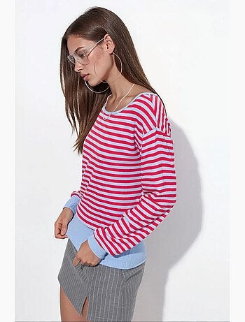 T-shirt femme rayé à manches longues busem