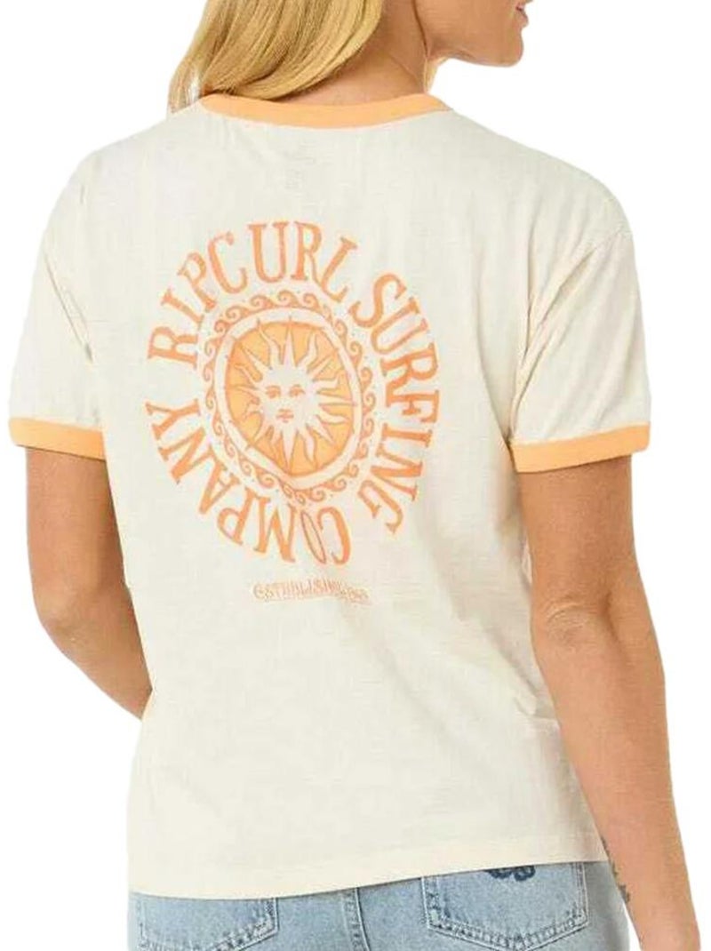 T-Shirt  Femme Rip Curl Carlos Ringer Ecru - Kiabi
