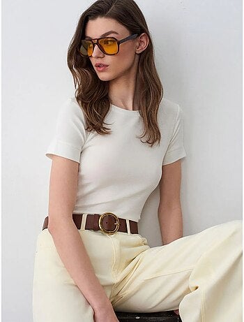 T-shirt femme slim à col rond dilvin