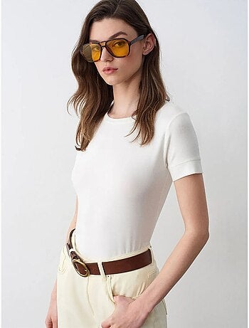 T-shirt femme slim à col rond dilvin