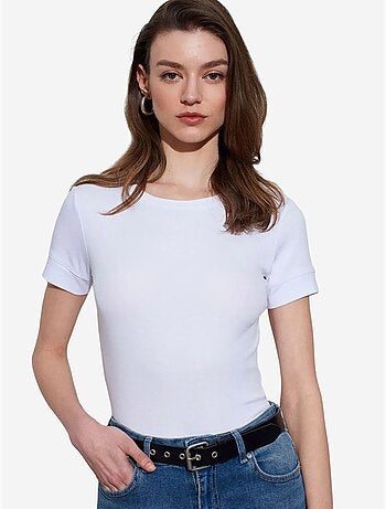 T-shirt femme slim à col rond dilvin