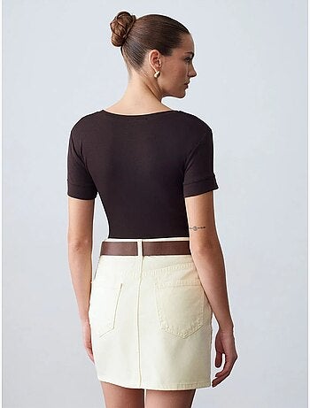 T-shirt femme slim à col rond dilvin