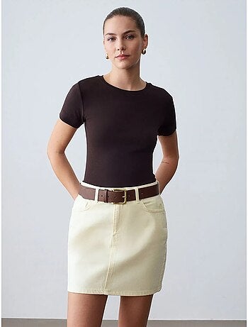 T-shirt femme slim à col rond dilvin
