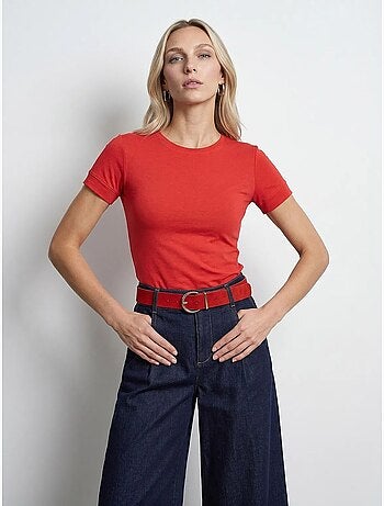 T-shirt femme slim à col rond dilvin