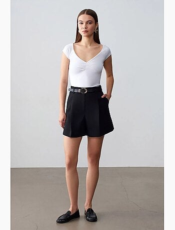 T-shirt femme slim à col v dilvin
