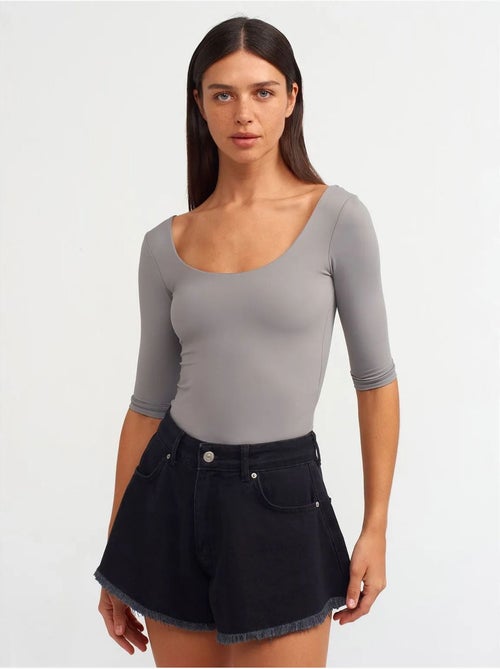 T-shirt Femme Slim En Nylon Et Élasthanne - Kiabi