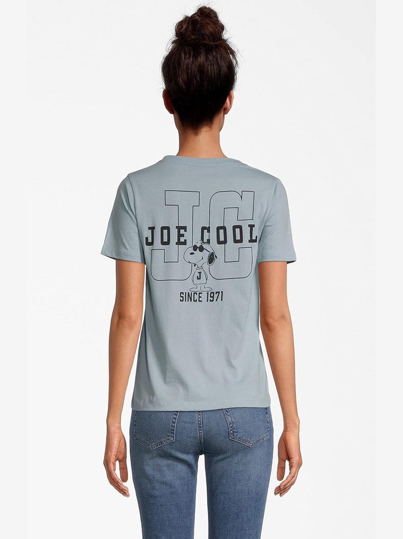 T-shirt Femme Snoopy Peanuts Joe Cool - 100% Coton - Bleu Bleu - Kiabi