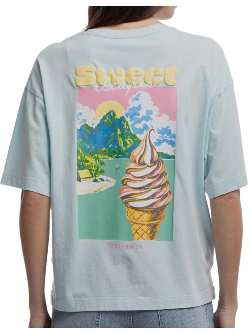 T-shirt femme teddy smith Bleu - Kiabi