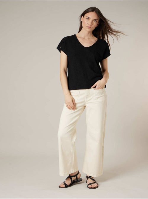 T-shirt femme texturé 'Deeluxe' - Kiabi