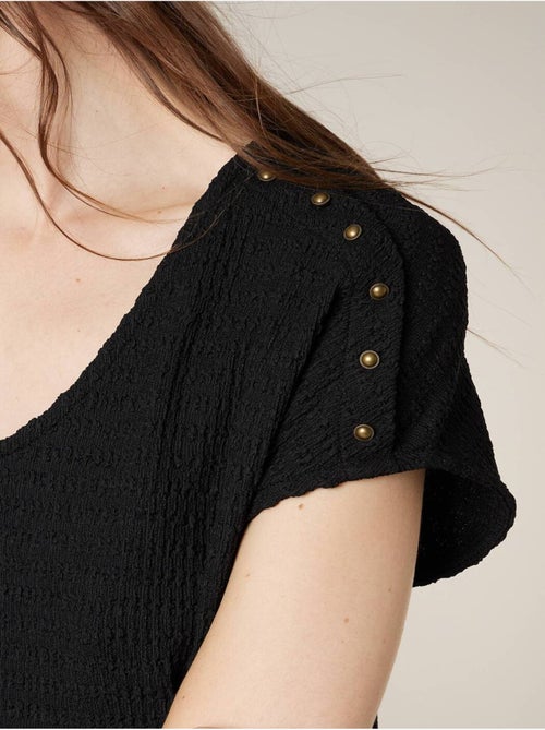 T-shirt femme texturé 'Deeluxe' - Kiabi