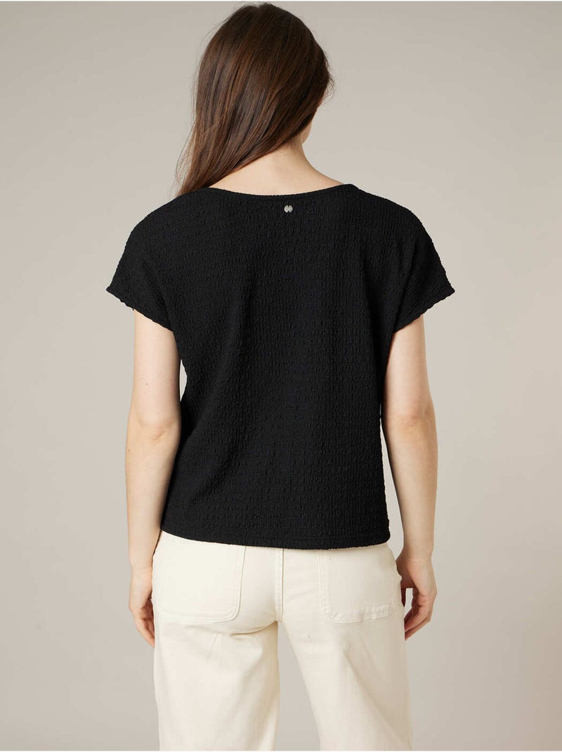 T-shirt femme texturé 'Deeluxe' Noir - Kiabi