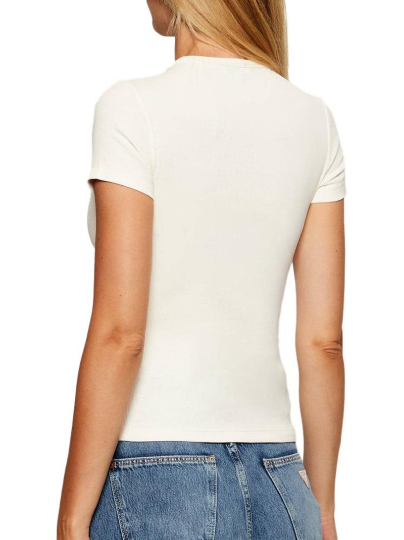 T-Shirt Femme Tommy Hilfiger Ecru - Kiabi