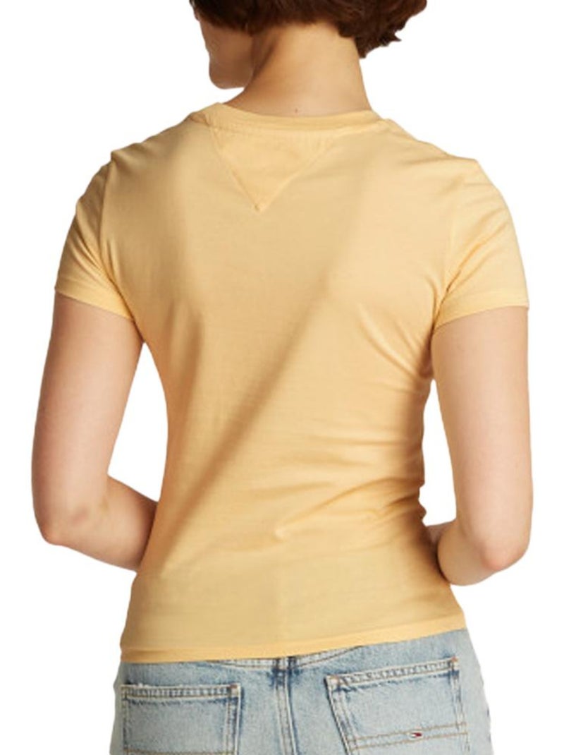 T-shirt femme tommy hilfiger Jaune - Kiabi