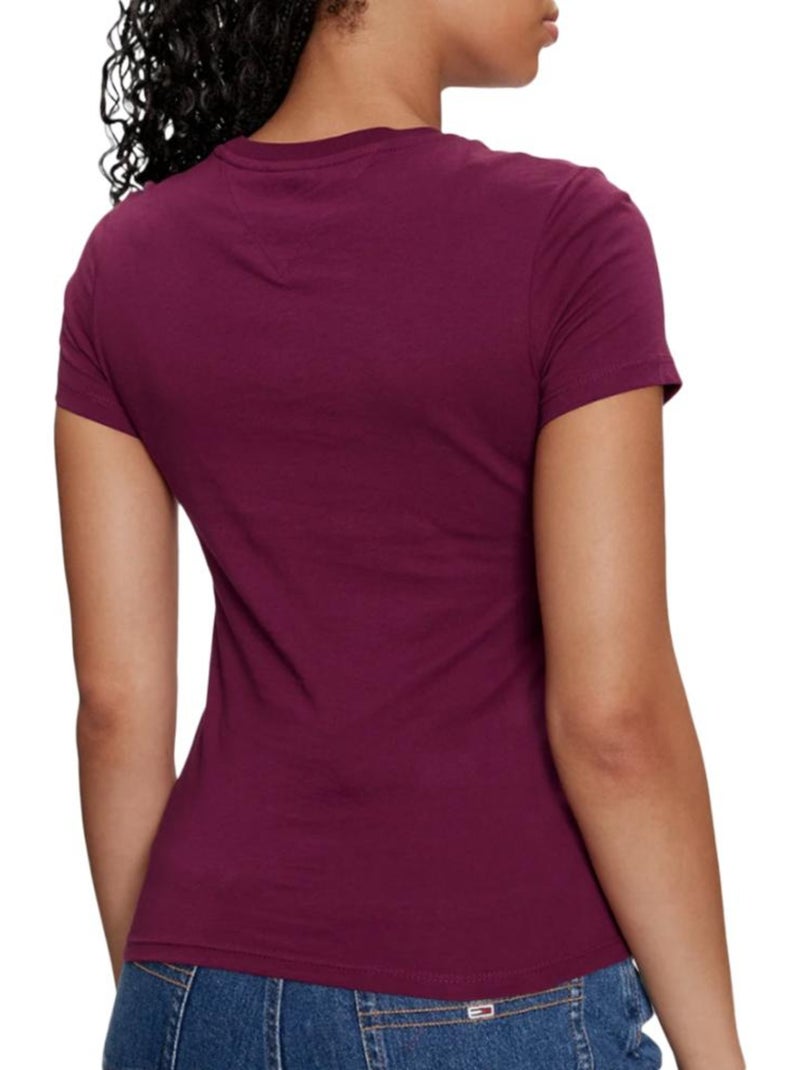 T-shirt  Femme Tommy Hilfiger Linear Bordeaux - Kiabi