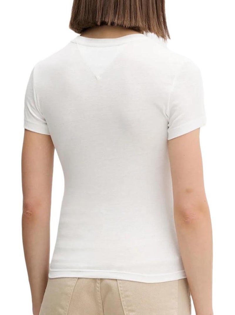T-Shirt Femme Tommy Hilfiger Logo Blanc - Kiabi