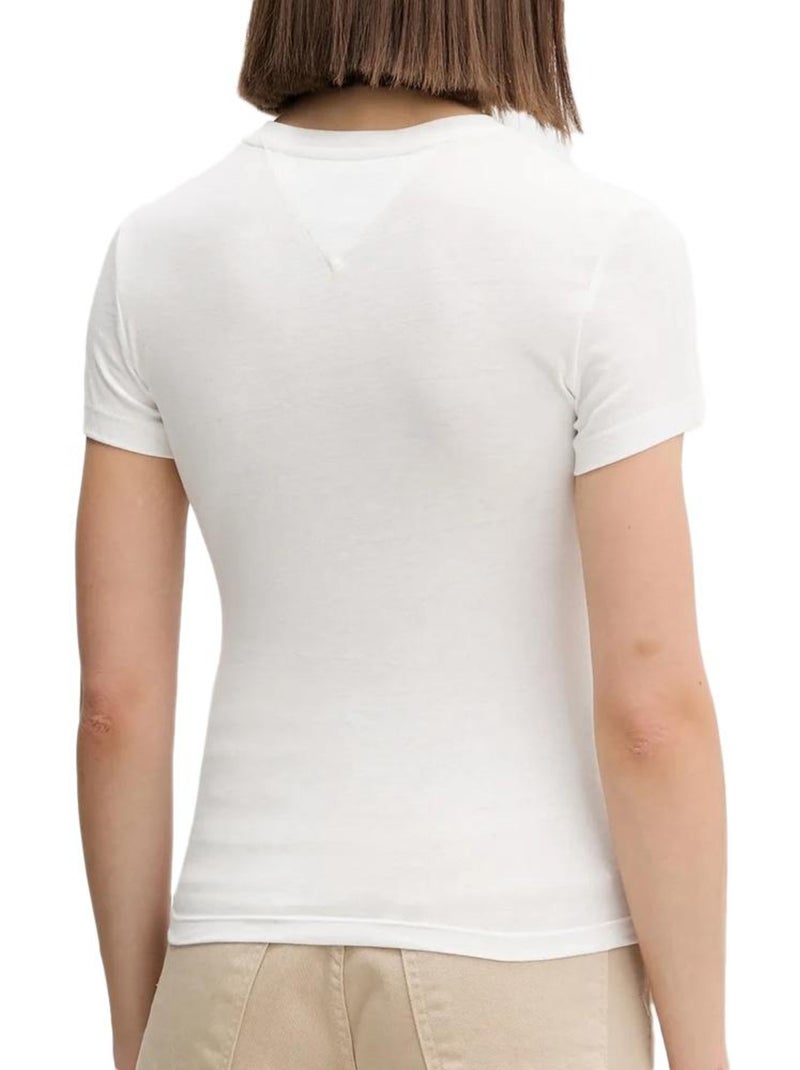 T-Shirt Femme Tommy Hilfiger Logo Blanc - Kiabi
