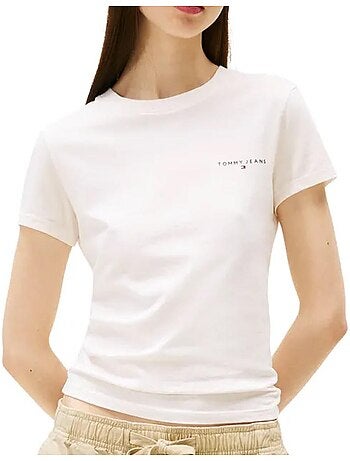 T-shirt Mauve Femme Tommy Hilfiger Slim Linear