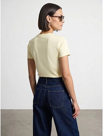 T-shirt femme uni à col rond