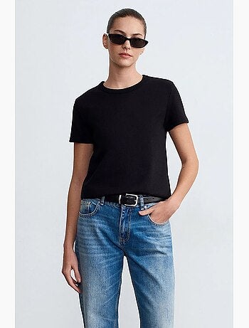 T-shirt femme uni à col rond dilvin