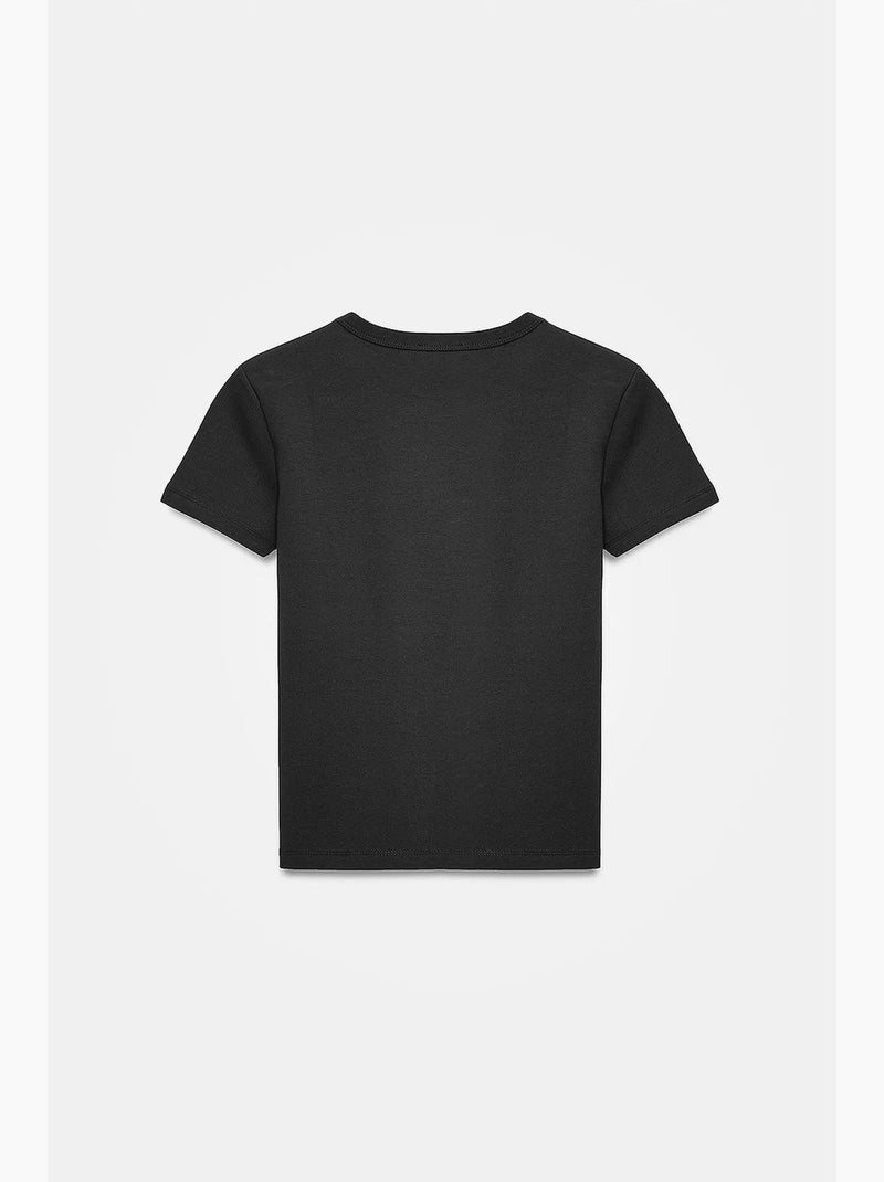 T-shirt femme uni à col rond dilvin Noir - Kiabi