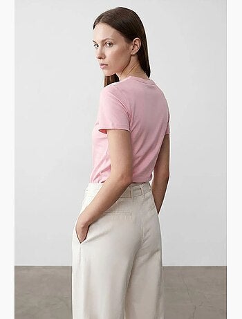 T-shirt femme uni à col rond dilvin
