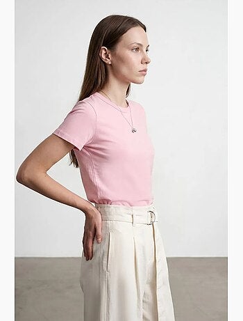 T-shirt femme uni à col rond dilvin