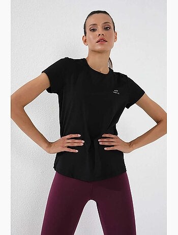 T-shirt femme uni à manches courtes et col rond tommy