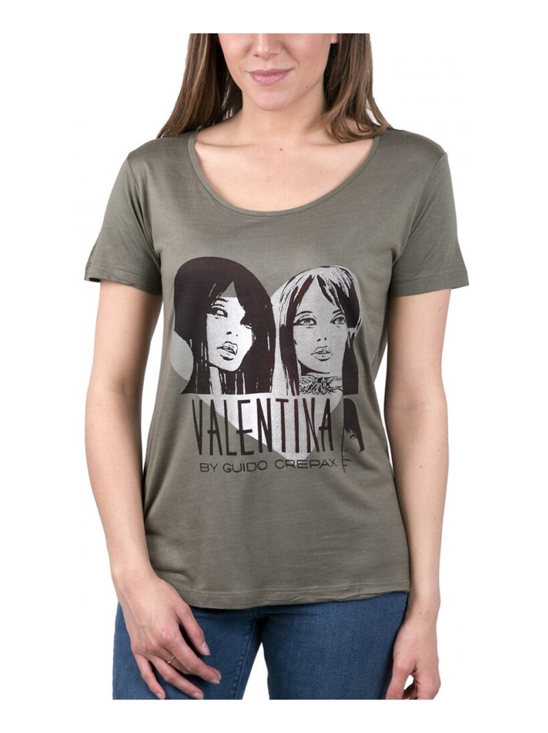 T shirt Femme Valentina Kaki - Kiabi