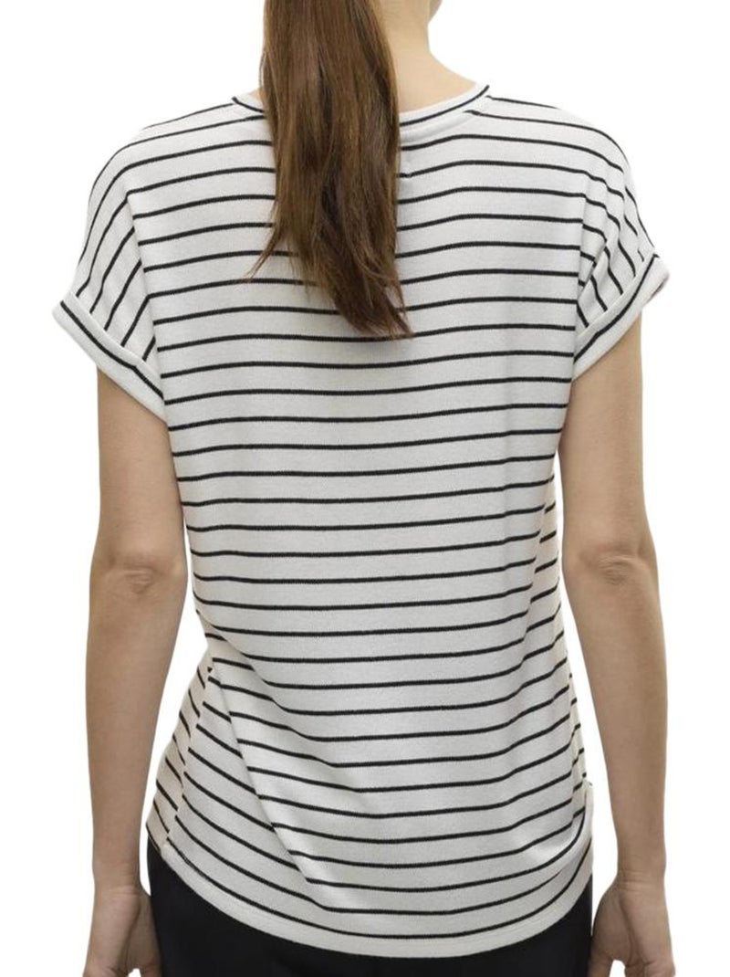 T-Shirt Femme Vero Moda Blanc Noir - Kiabi