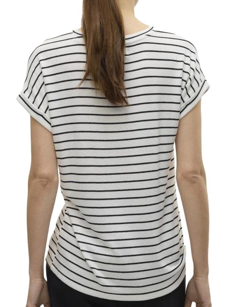 T-shirt femme vero moda Blanc Noir - Kiabi