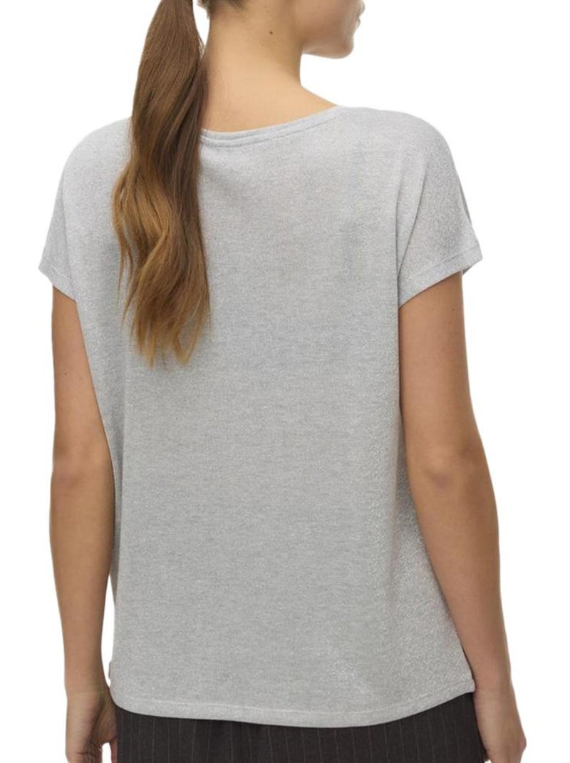T-Shirt Femme Vero Moda Gris Argenté - Kiabi