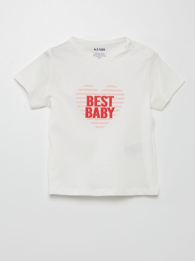 T-shirt fête des mères Blanc cœur - Kiabi