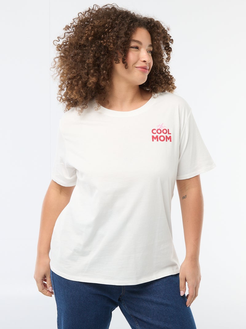 T-shirt 'fête des mères' imprimé manches courtes Blanc - Kiabi