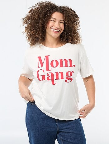 T-shirt 'fête des mères' imprimé manches courtes