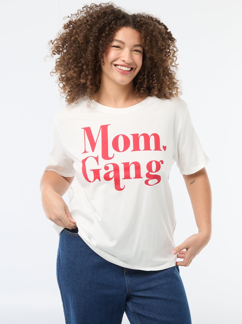 T-shirt 'fête des mères' imprimé manches courtes Blanc - Kiabi