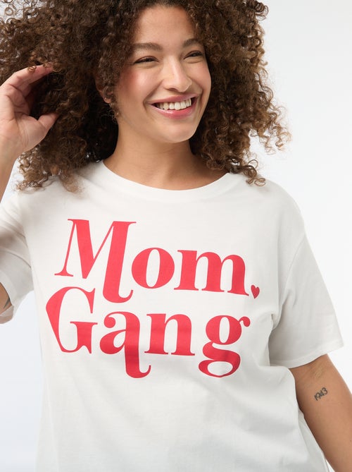 T-shirt 'fête des mères' imprimé manches courtes - Kiabi T-shirt 'fête des mères' imprimé manches courtes - Kiabi
