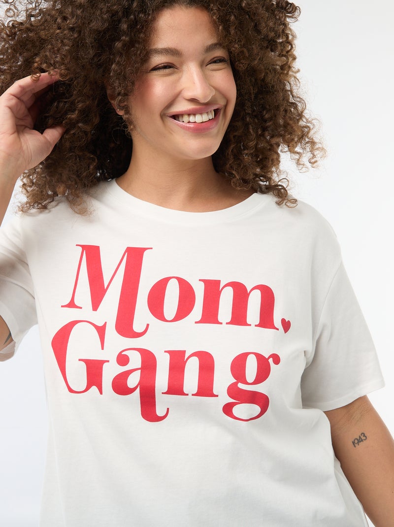 T-shirt 'fête des mères' imprimé manches courtes Blanc - Kiabi