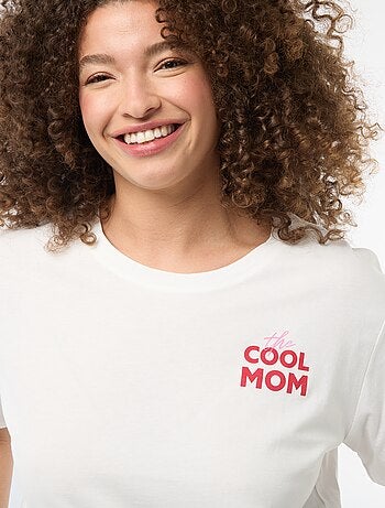T-shirt 'fête des mères' imprimé manches courtes