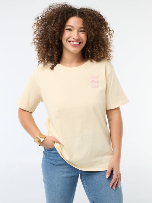 T-shirt 'fête des mères' imprimé manches courtes - Kiabi T-shirt 'fête des mères' imprimé manches courtes - Kiabi